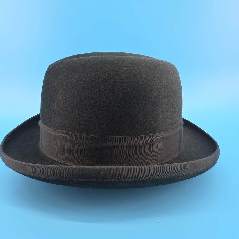 Biltmore Imperial Eleganza Hunter Green Felt Homburg Hat Feather Detail 7 1/2 - Picture 5 of 12